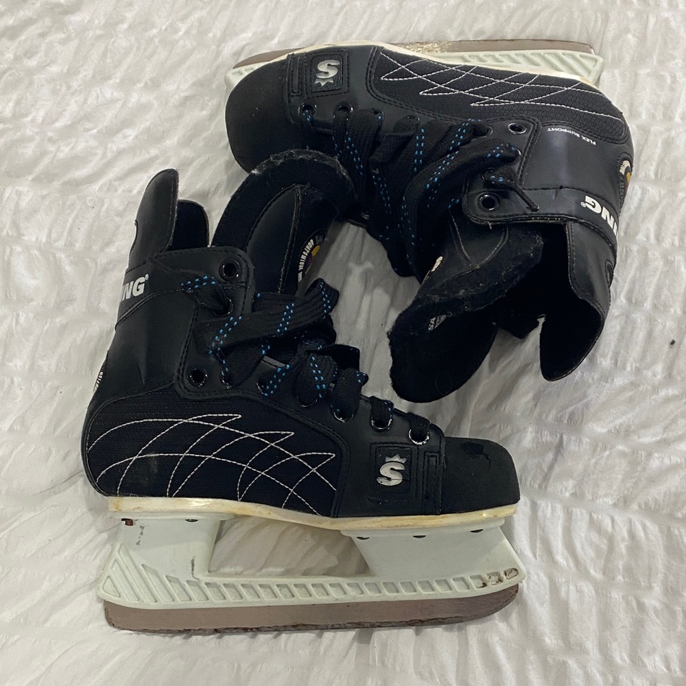 Black Ice Skates with White Accents